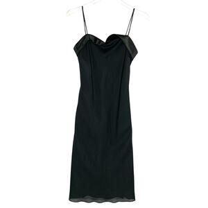 Jump by Wendye Chaitin S Vintage Black Midi Cocktail Dress Retro 90s Party